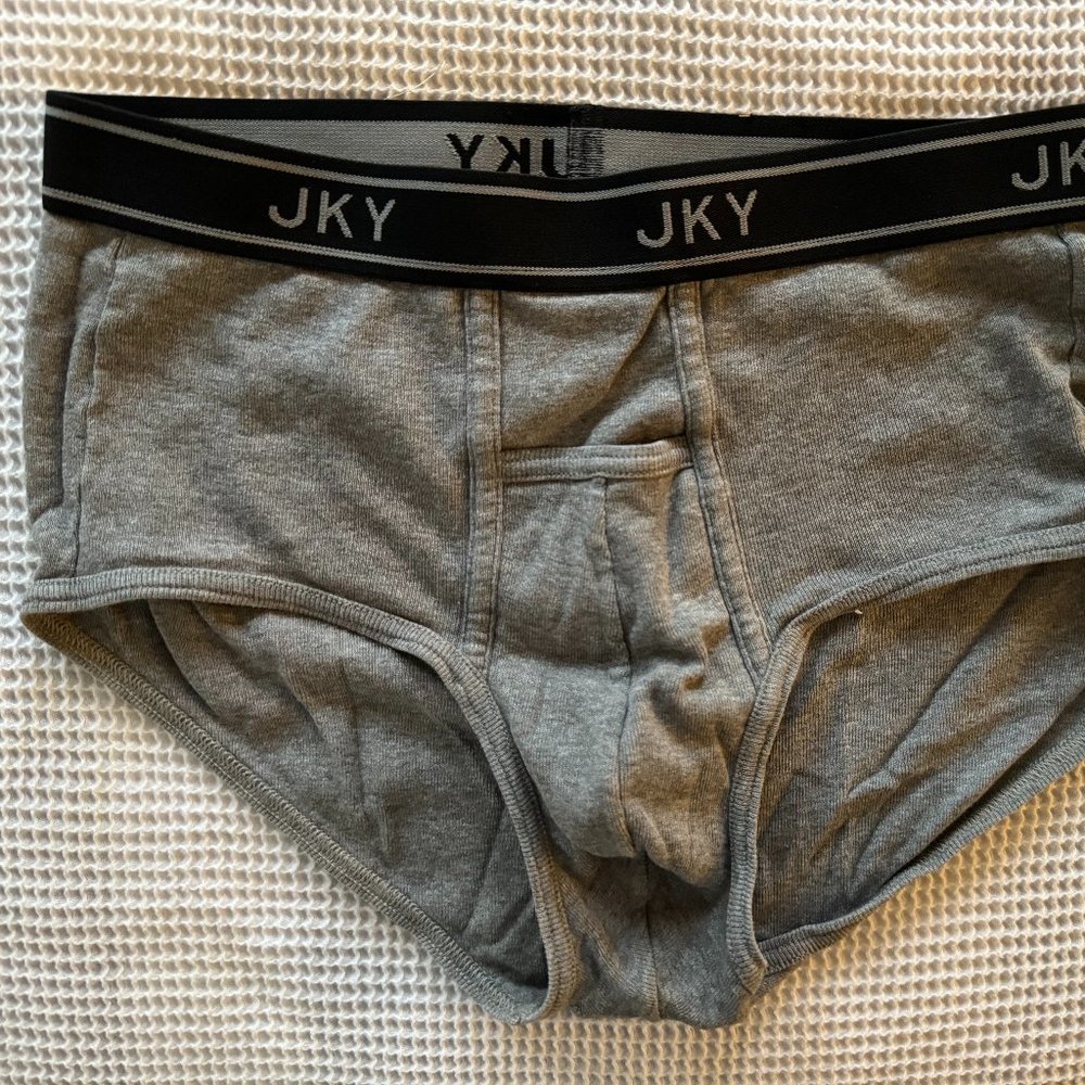 Vintage Gray Fly Front Briefs (Medium) - Jockey